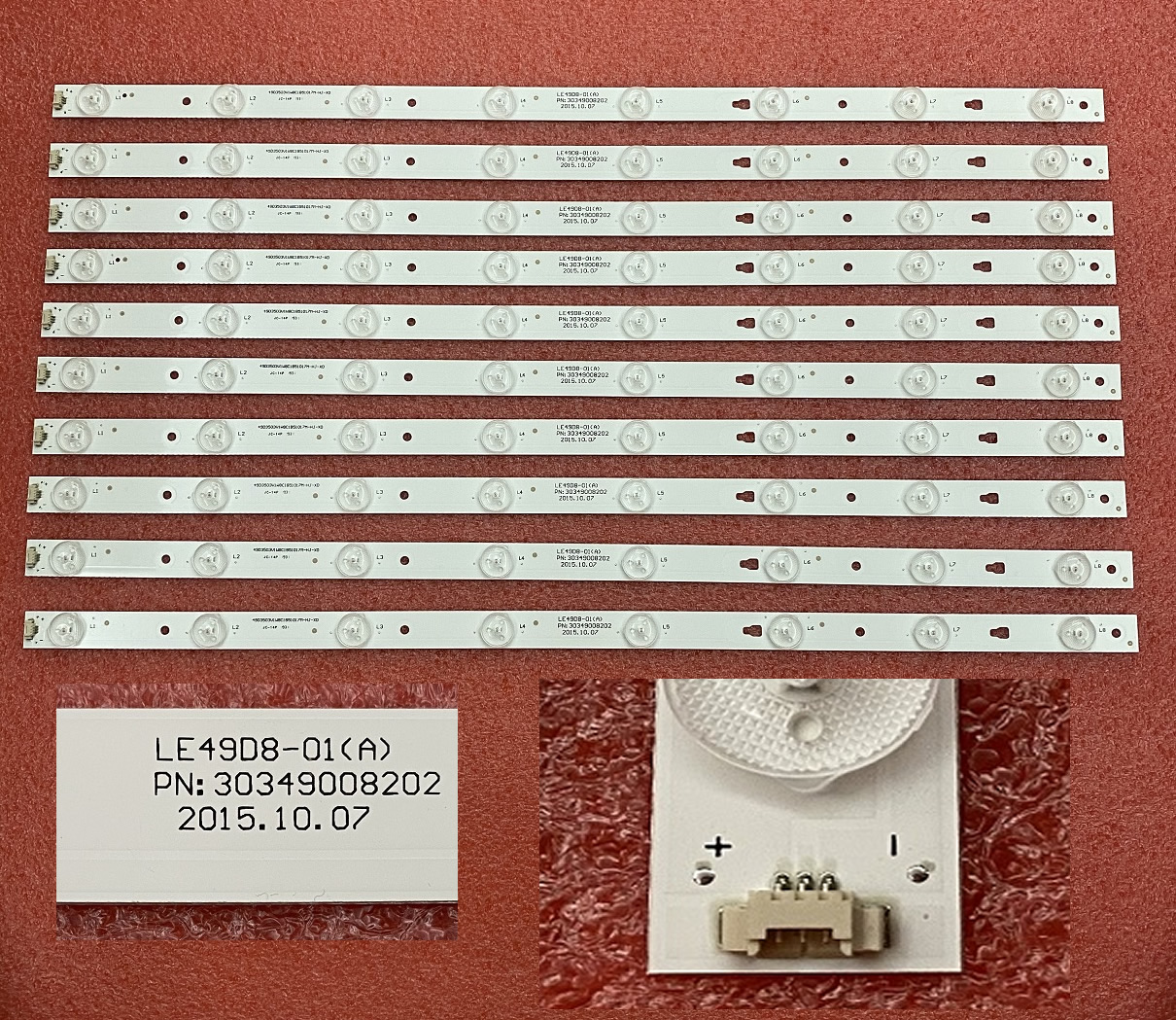 LT-49C550 30349008202 LE49D8-01(A) LCD490DUY-SHA2 led strip set 10 PCS 8LED 510mm 10pcs LT-49C550 30349008202 LE49D8-01(A) LCD490DUY-SHA2 led strip set 10 PCS 8LED 510mm 10pcs