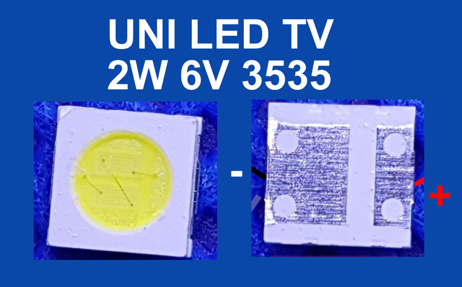 UNI TV LED BEAD 2W 6V 3535 10PCS/LOT<BR>